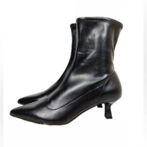 Abound Black Faux Leather Pointed Kitten Toe Boots Size 8.5